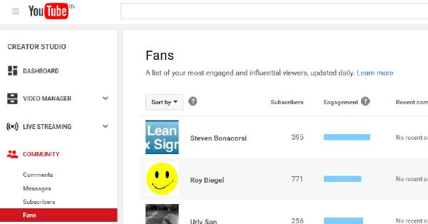 Youtube fan finder